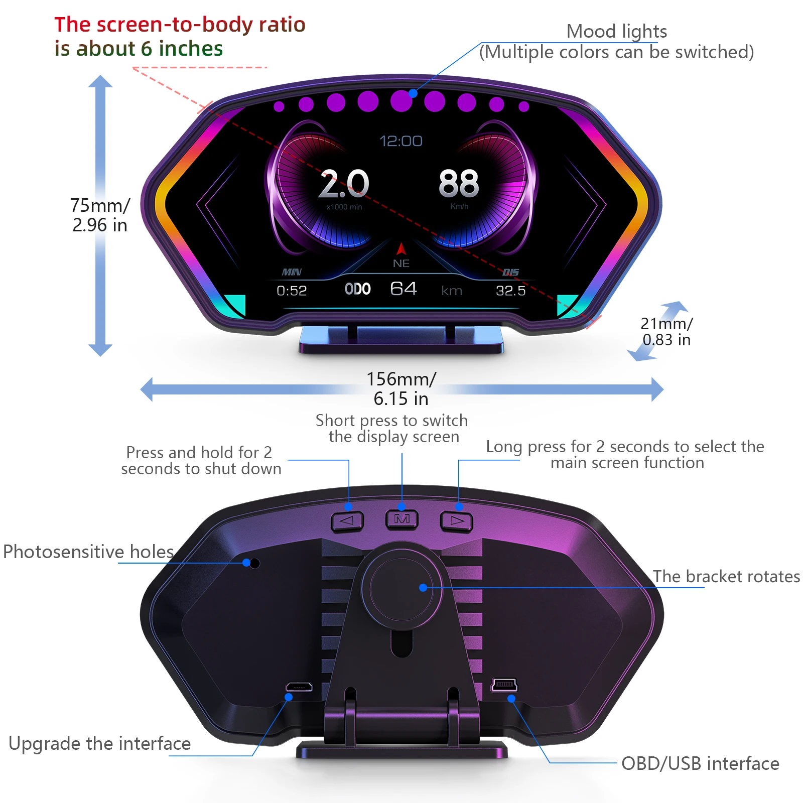 New Universal Smart Gauge 6Inc - Smart Accessories recension och pris