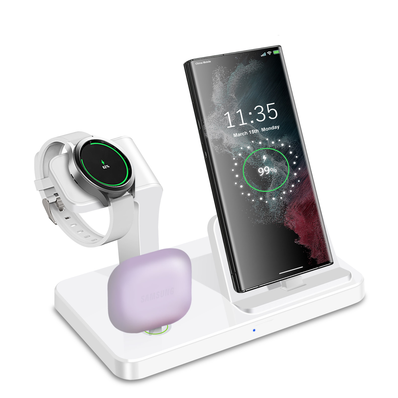 Desk 3 in 1 Type C Port Wirele - Watch Charger Cable recension och pris