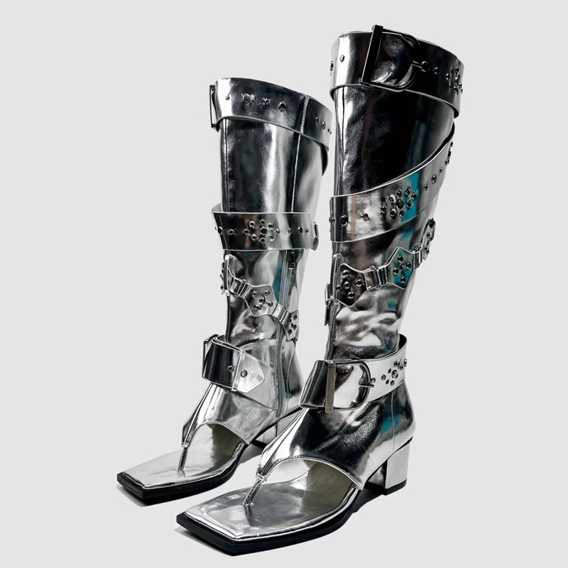 Punk Belt Buckle High Heels Sa - Leather Classic Strap recension och pris