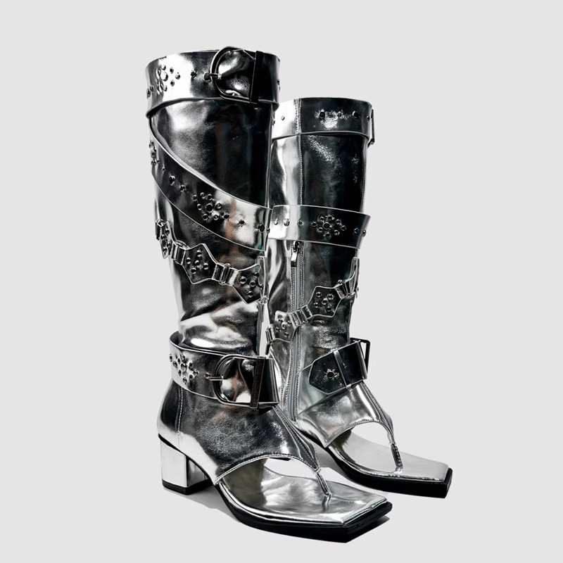 Punk Belt Buckle High Heels Sa - Leather Classic Strap recension och pris
