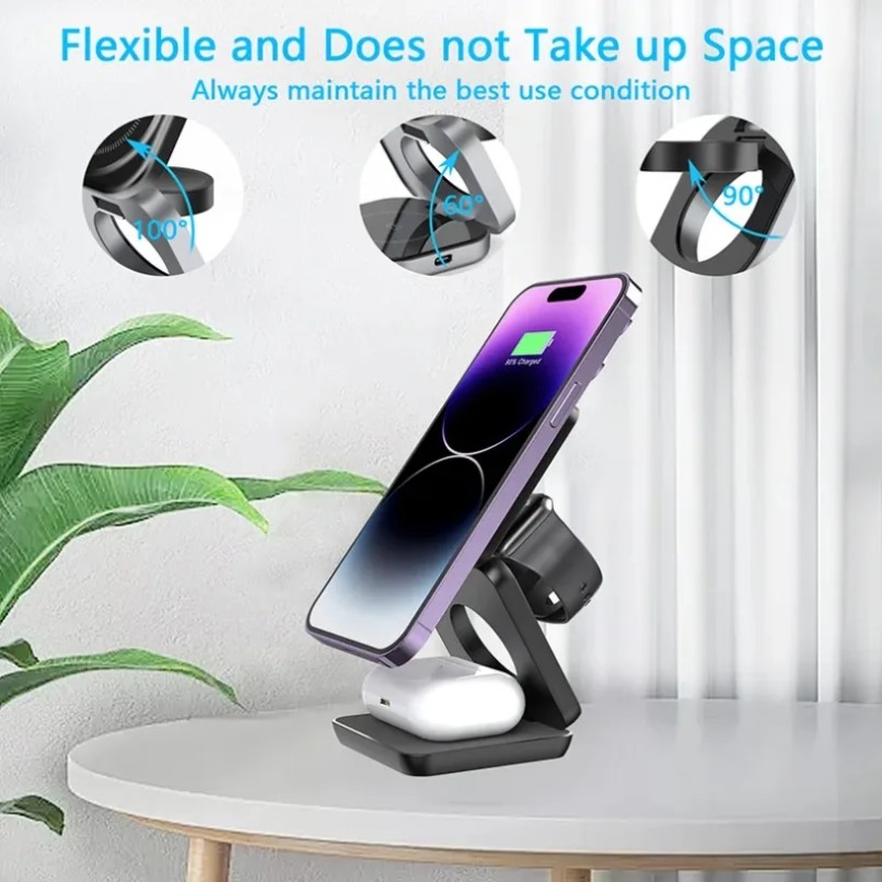 3 in 1 Foldable Magnetic Wirel - Watch Charger Cable recension och pris