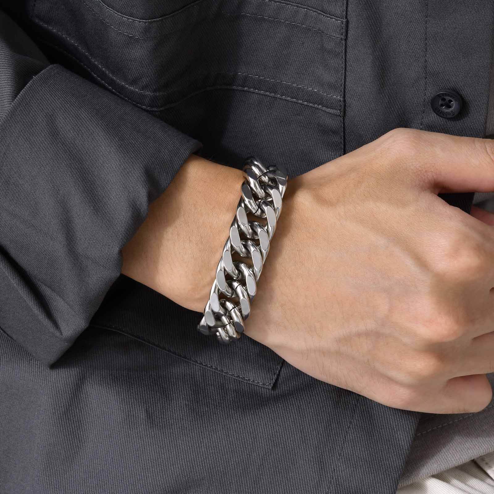 Men's Chunky 8/10/12/15MM Stai - Ceramic Link Bracelet recension och pris