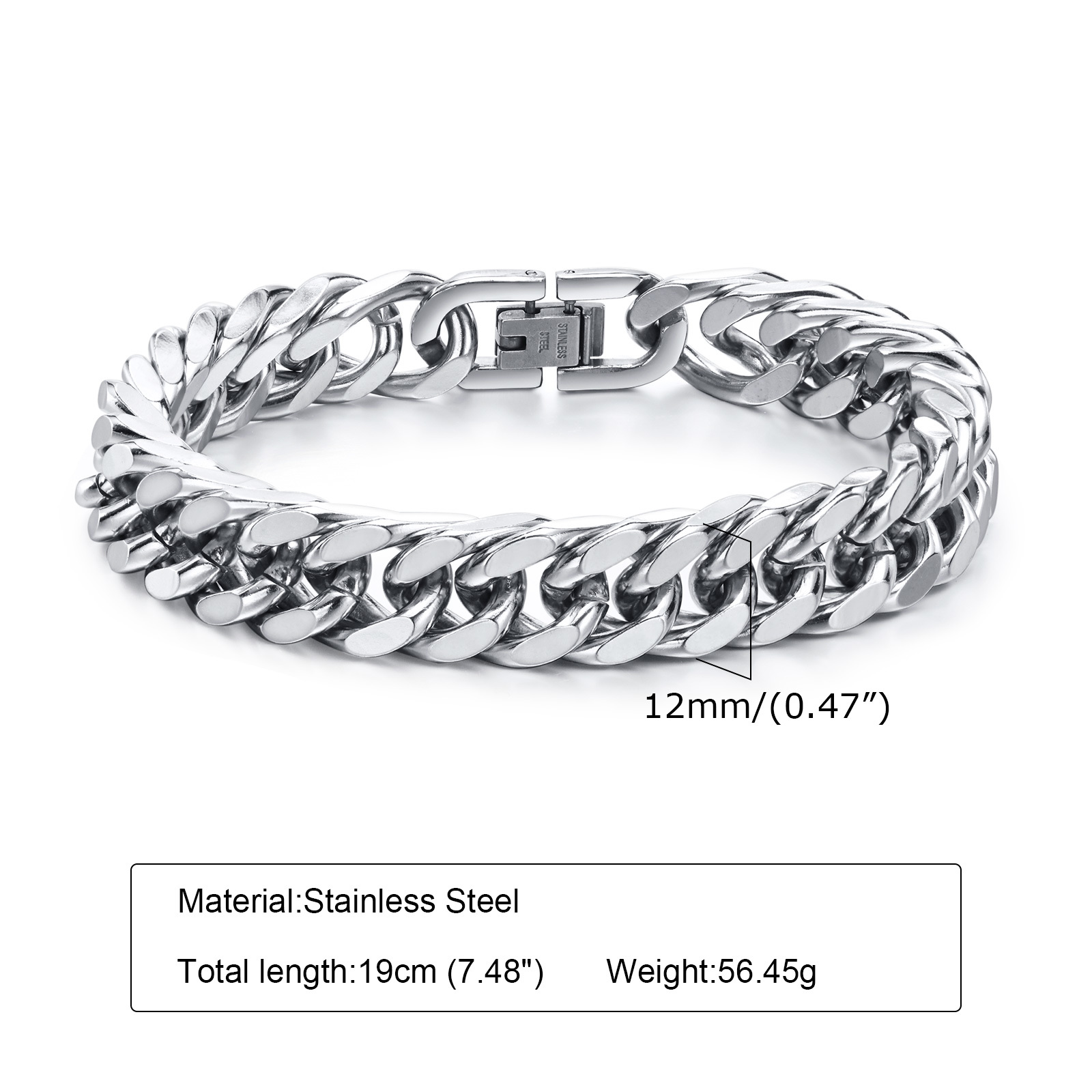 Men's Chunky 8/10/12/15MM Stai - Ceramic Link Bracelet recension och pris