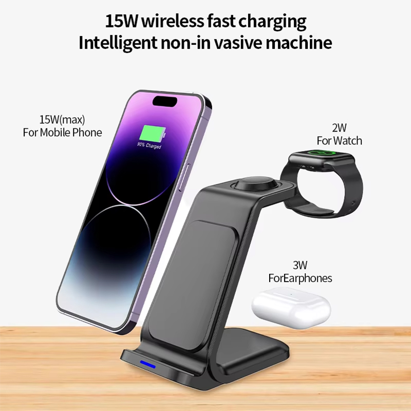 15W 3 in 1 Wireless Charger St - Watch Charger Cable recension och pris